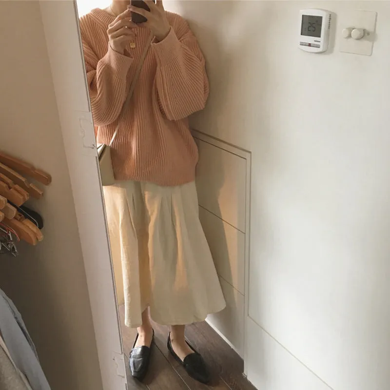 Basic solid colors oversized sweater