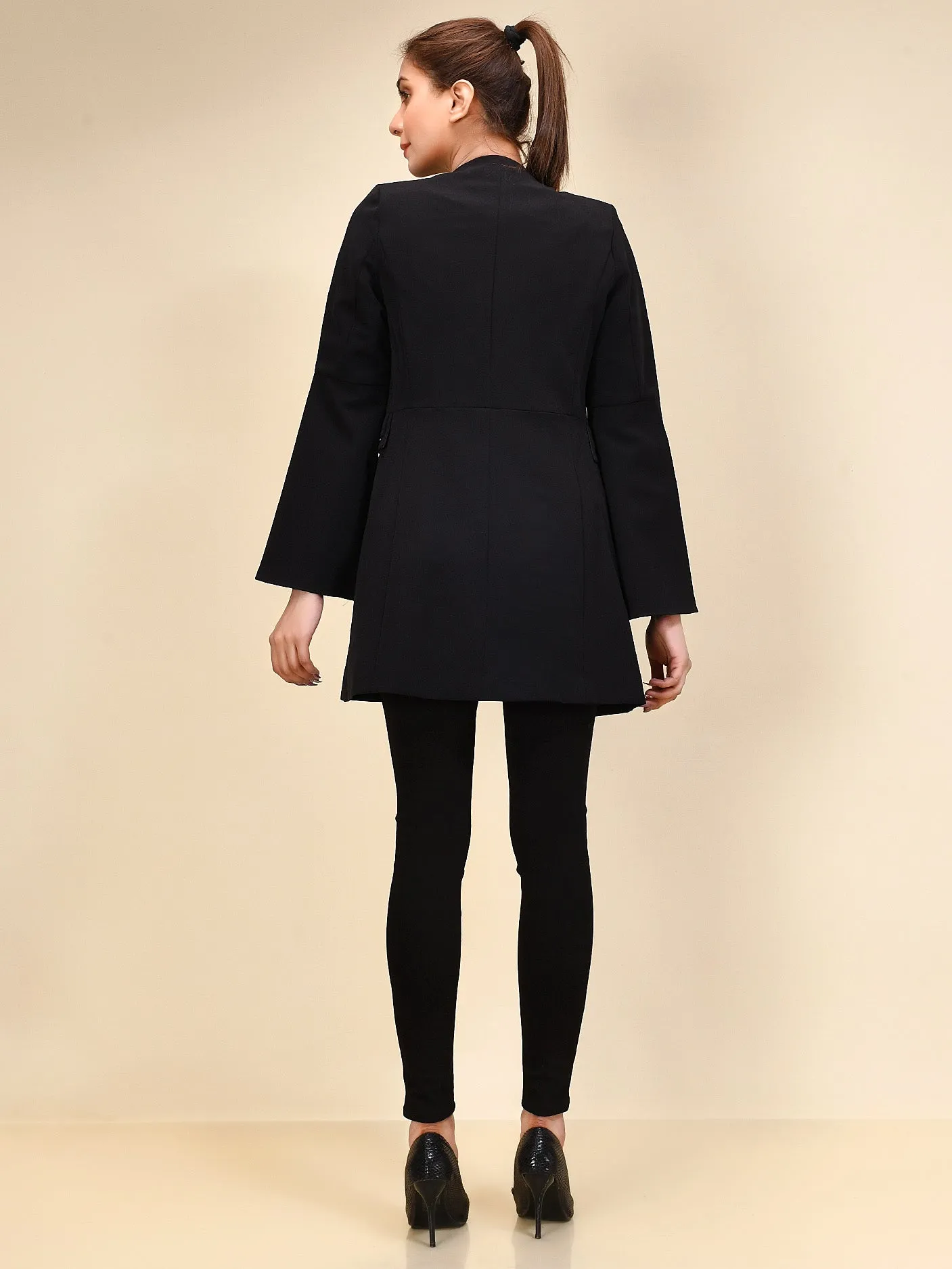 Bell Sleeved Coat - Black