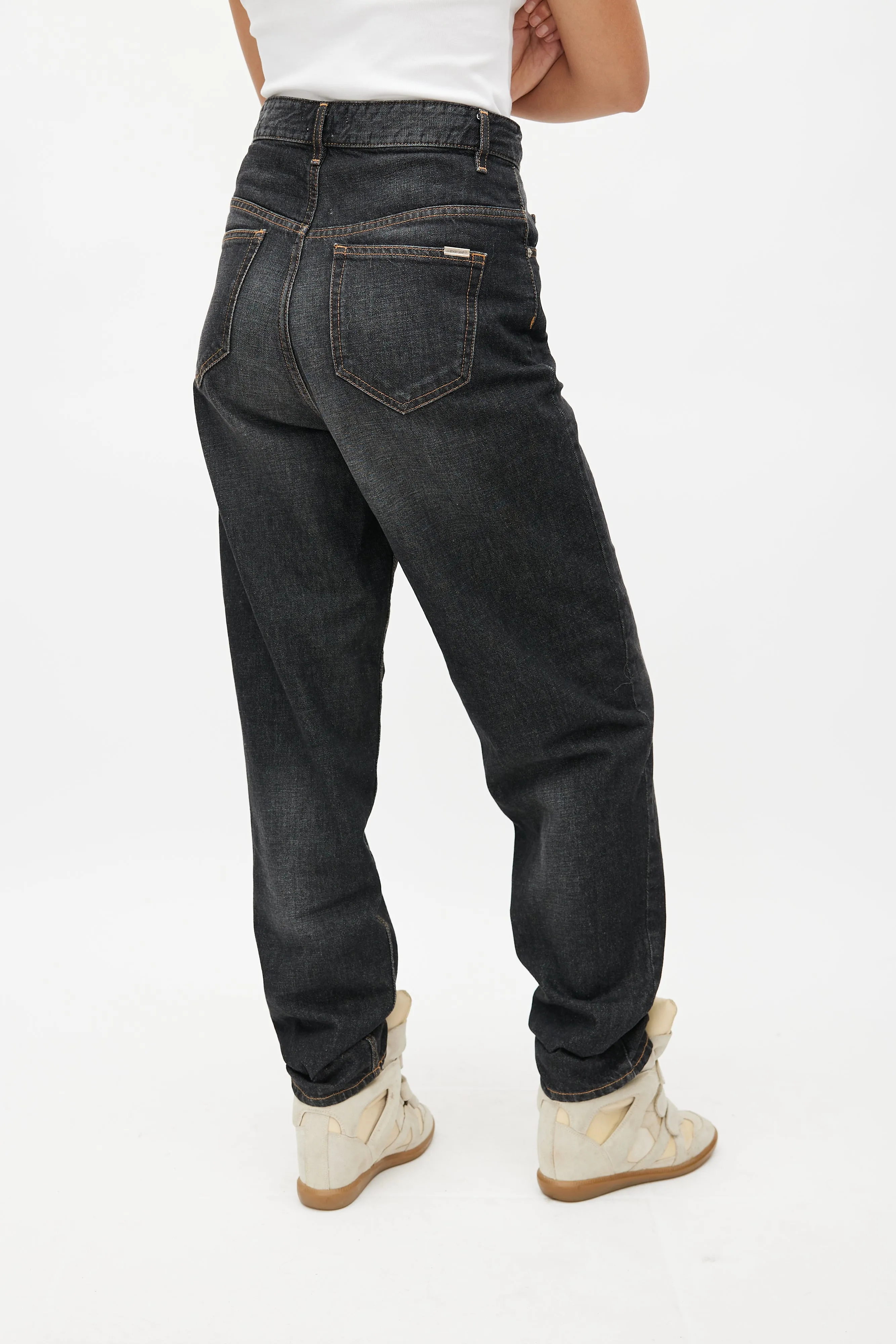 Black Tapered Denim Jeans
