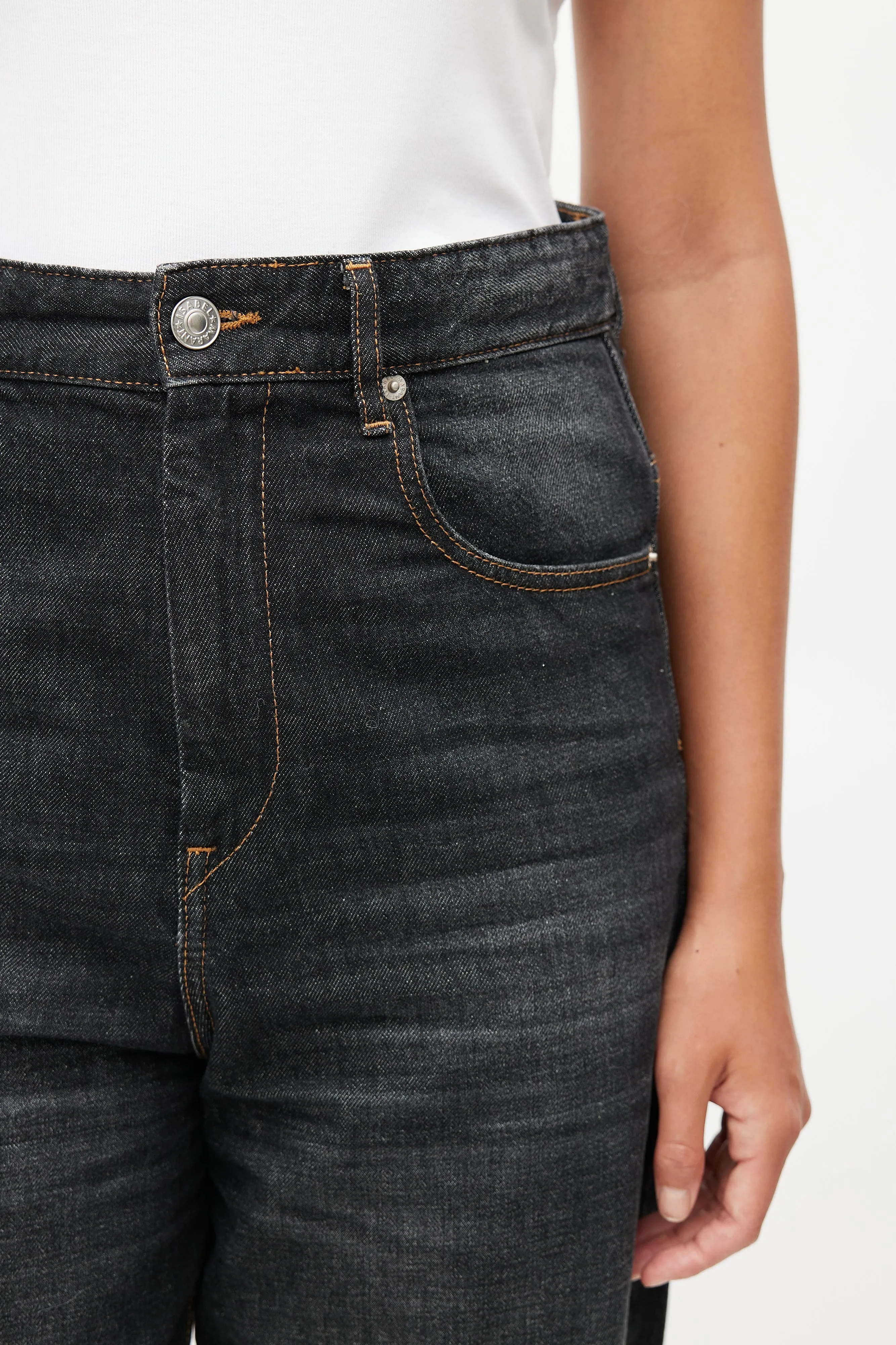 Black Tapered Denim Jeans