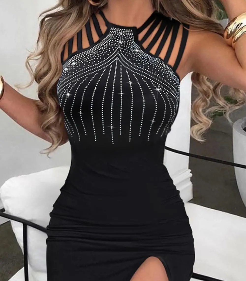 Bodycon Evening Gown Dress with Thigh Slit Slim Beach Vacation Party Cocktail Dresses