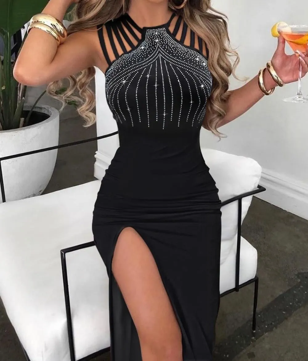 Bodycon Evening Gown Dress with Thigh Slit Slim Beach Vacation Party Cocktail Dresses