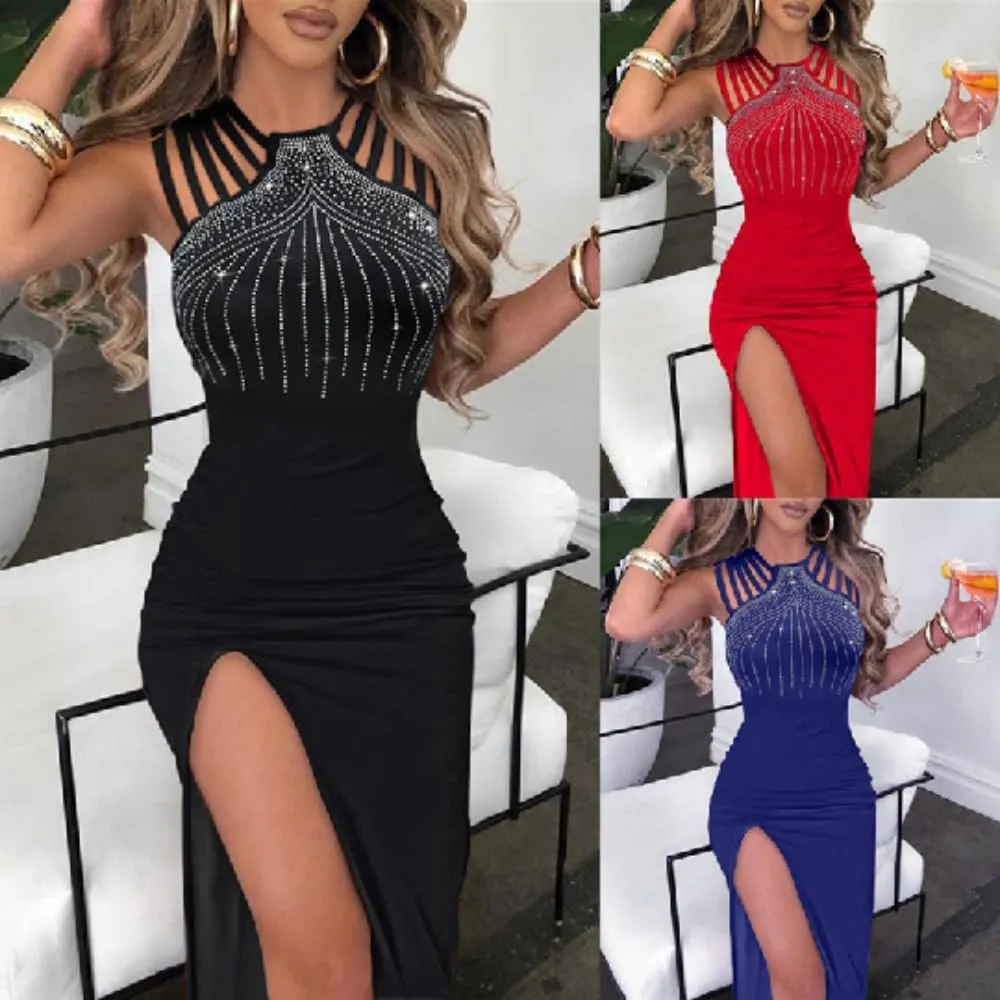 Bodycon Evening Gown Dress with Thigh Slit Slim Beach Vacation Party Cocktail Dresses