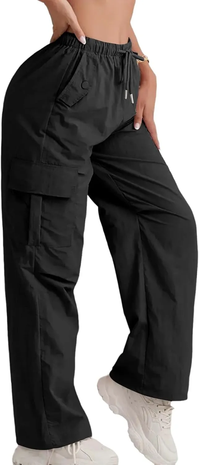 Cargo Pants for Women Stretchy Loose Quick Dry Parachute Pants with Multi Pockets Summer Fashion Outdoor Streetwear