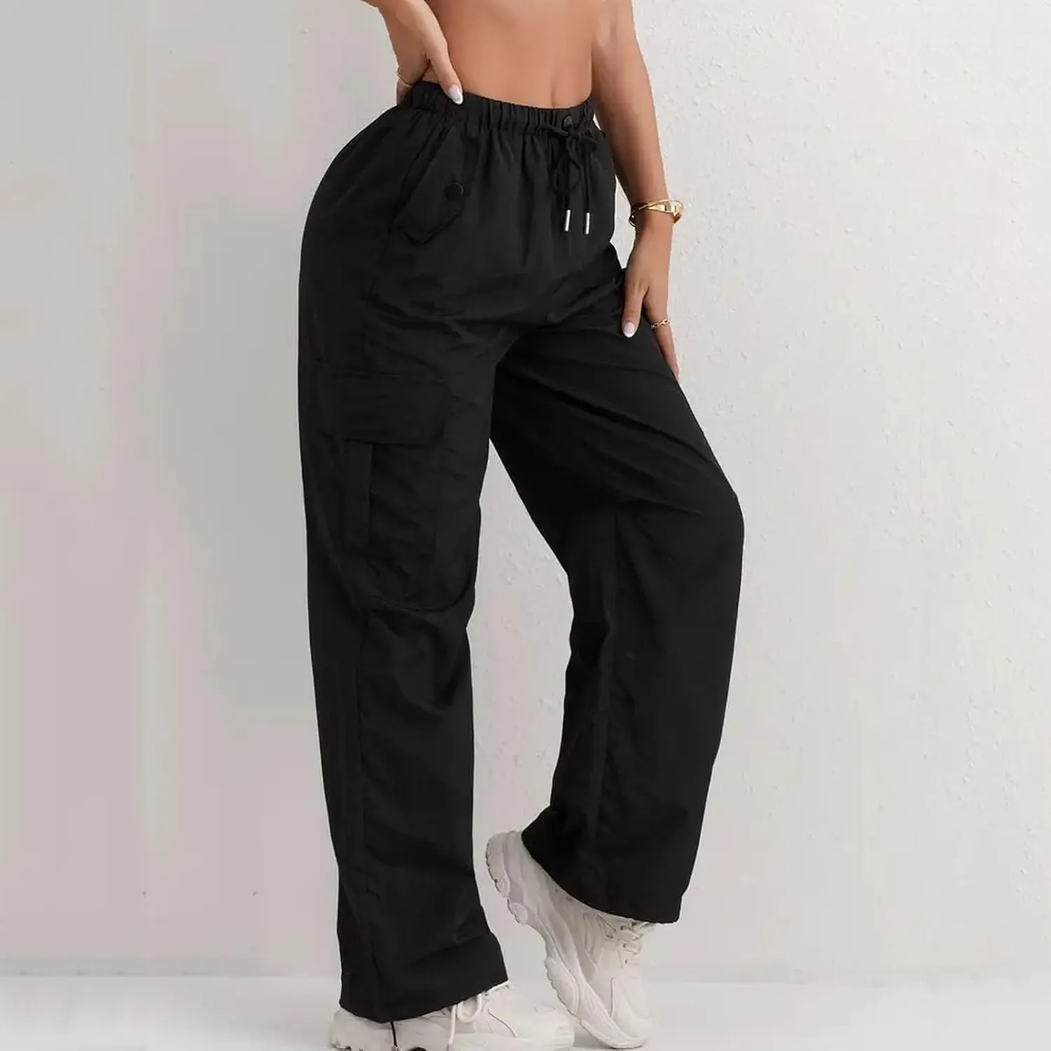 Cargo Pants for Women Stretchy Loose Quick Dry Parachute Pants with Multi Pockets Summer Fashion Outdoor Streetwear