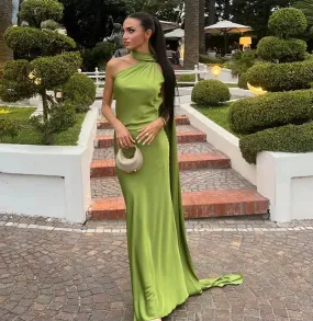 Casual Dresses Women Backless Satin Ribbon Sleeveless Elegant Lady Party Gown Long Evening Prom Dresses