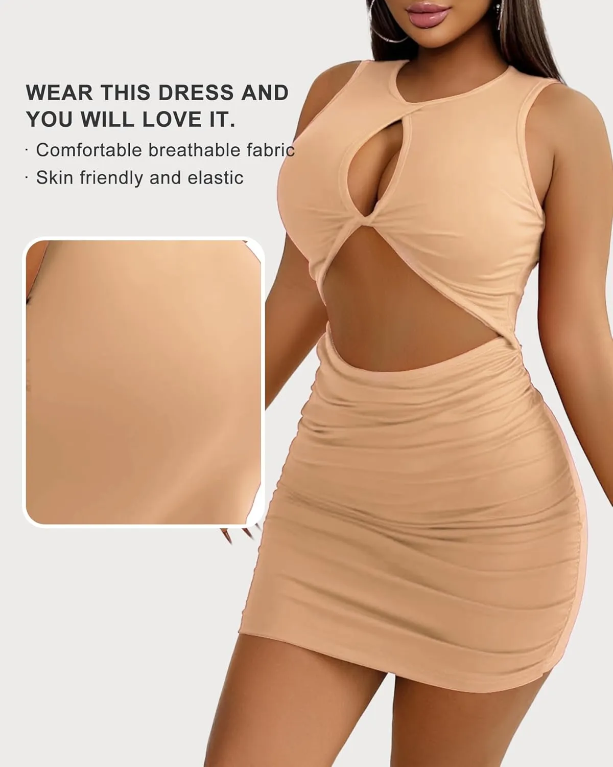 Club Dress for Women 2024 - Sexy Mini Party Bodycon Tight Homecoming Outfit