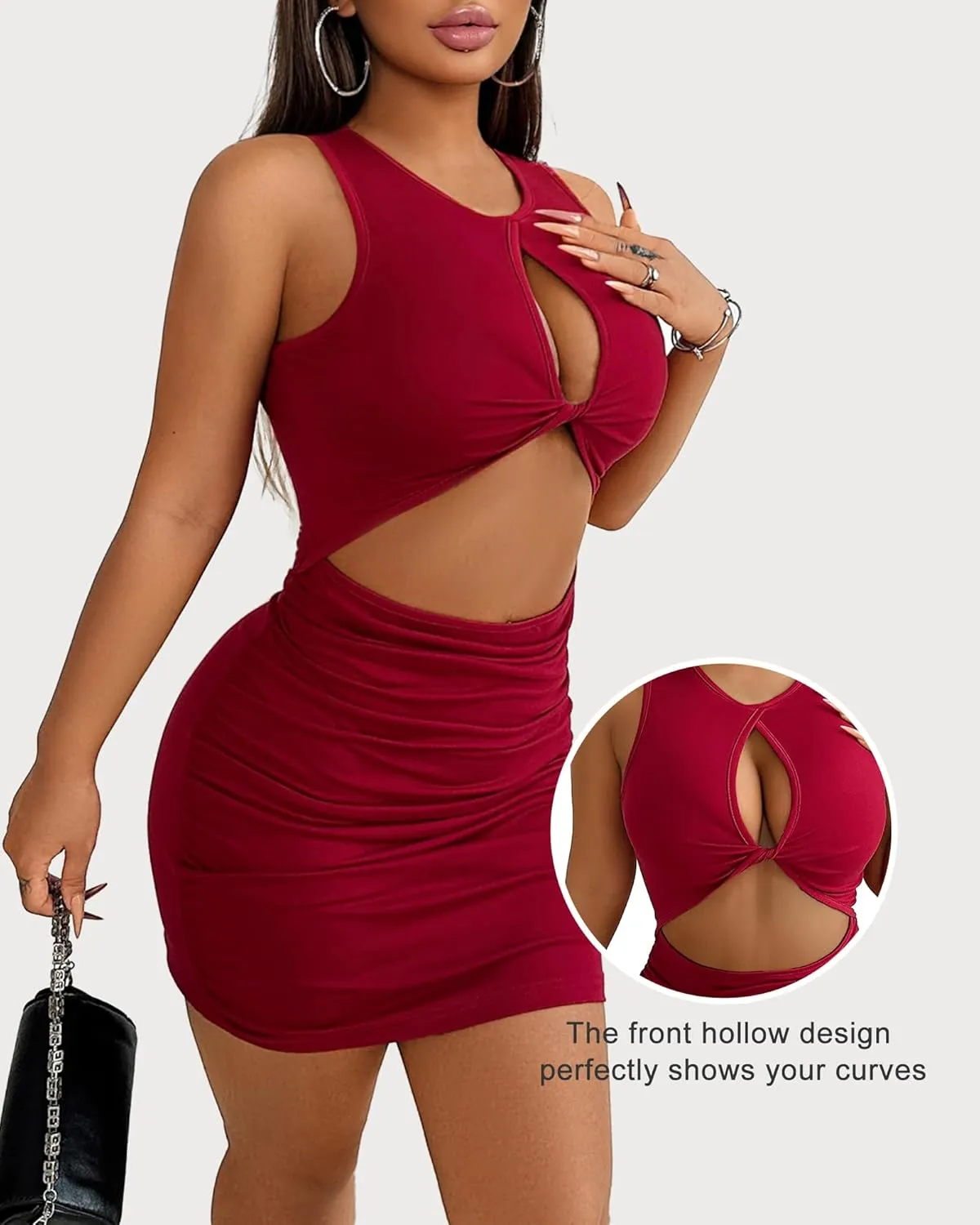 Club Dress for Women 2024 - Sexy Mini Party Bodycon Tight Homecoming Outfit