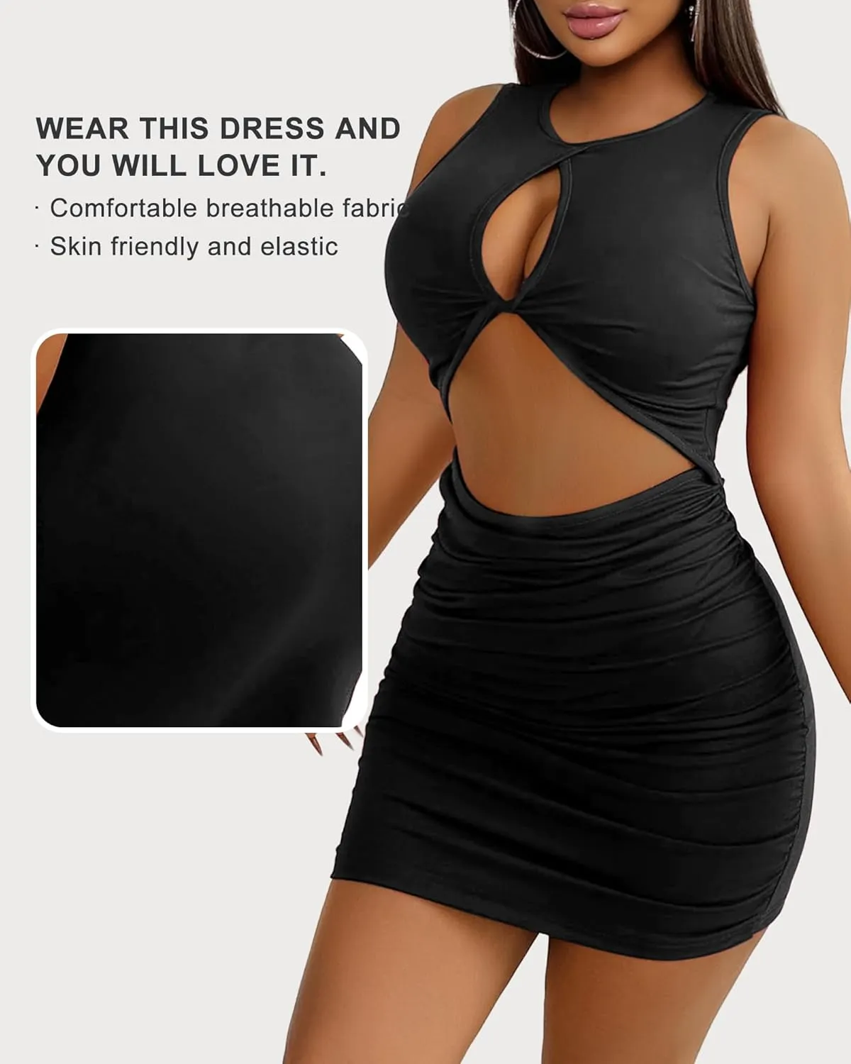 Club Dress for Women 2024 - Sexy Mini Party Bodycon Tight Homecoming Outfit