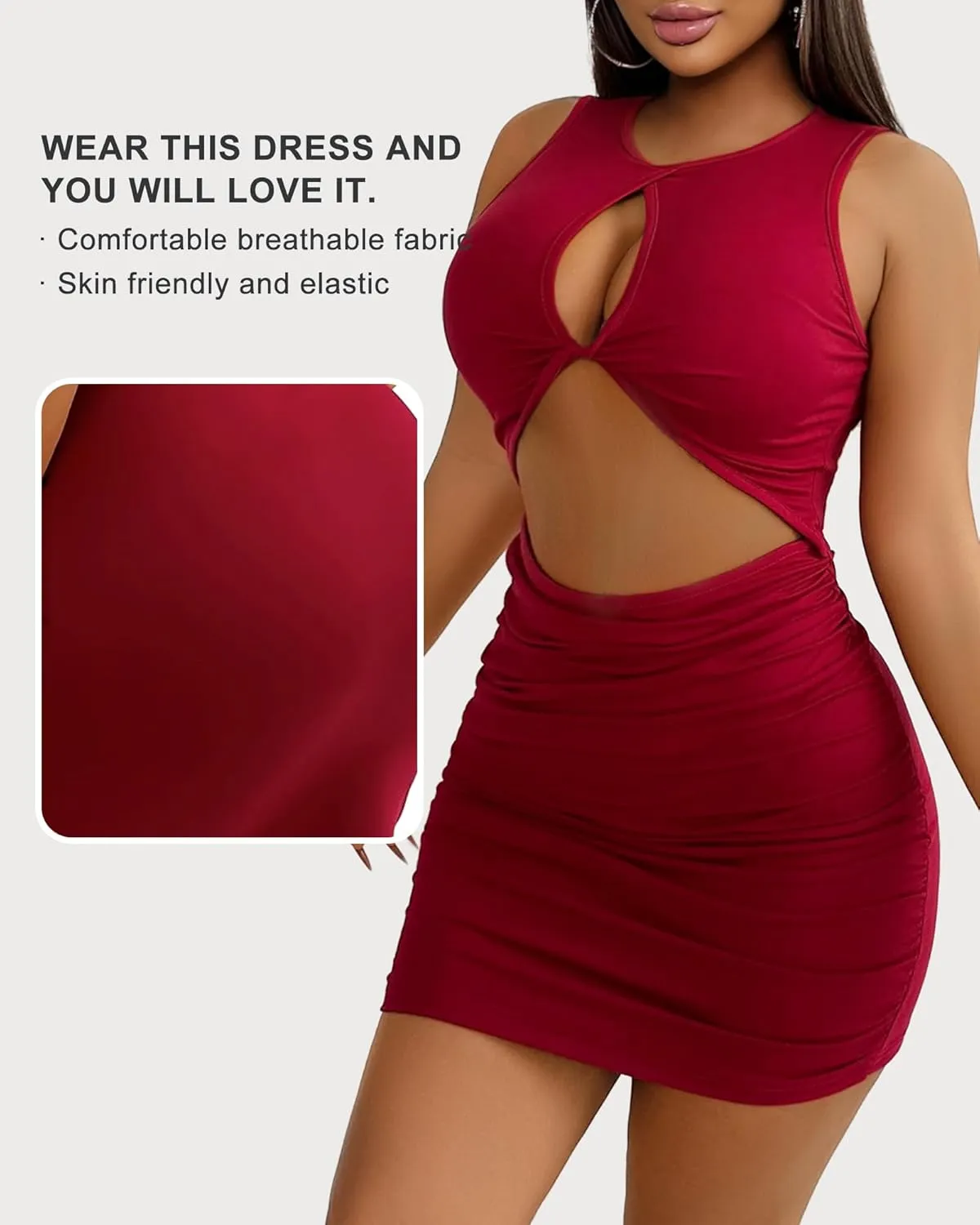 Club Dress for Women 2024 - Sexy Mini Party Bodycon Tight Homecoming Outfit