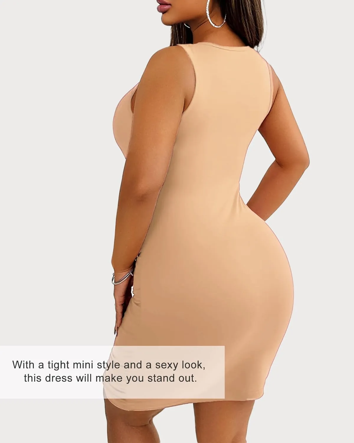 Club Dress for Women 2024 - Sexy Mini Party Bodycon Tight Homecoming Outfit