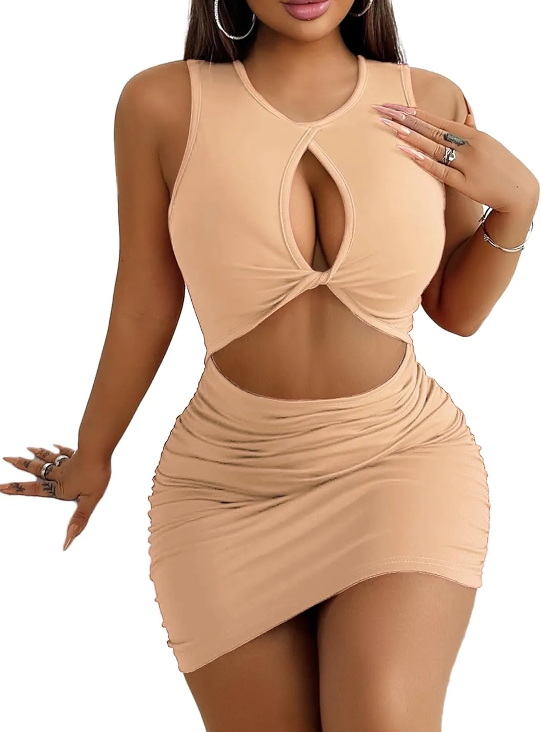 Club Dress for Women 2024 - Sexy Mini Party Bodycon Tight Homecoming Outfit