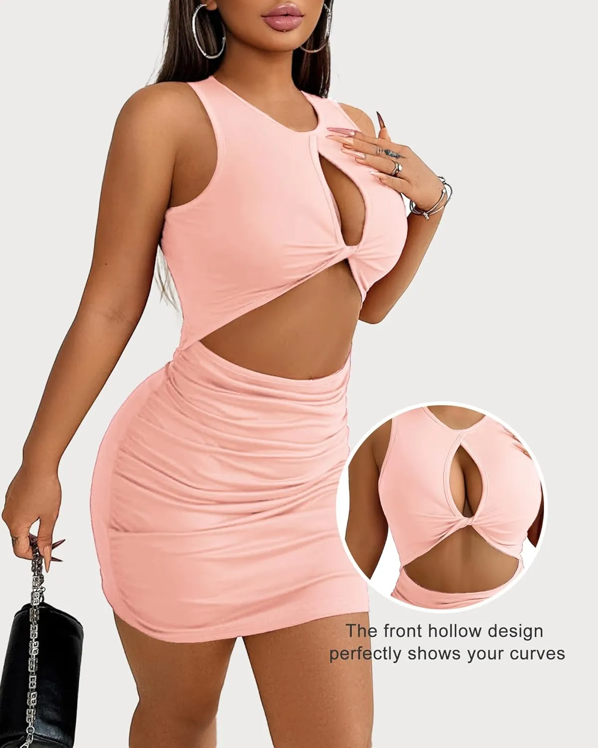 Club Dress for Women 2024 - Sexy Mini Party Bodycon Tight Homecoming Outfit