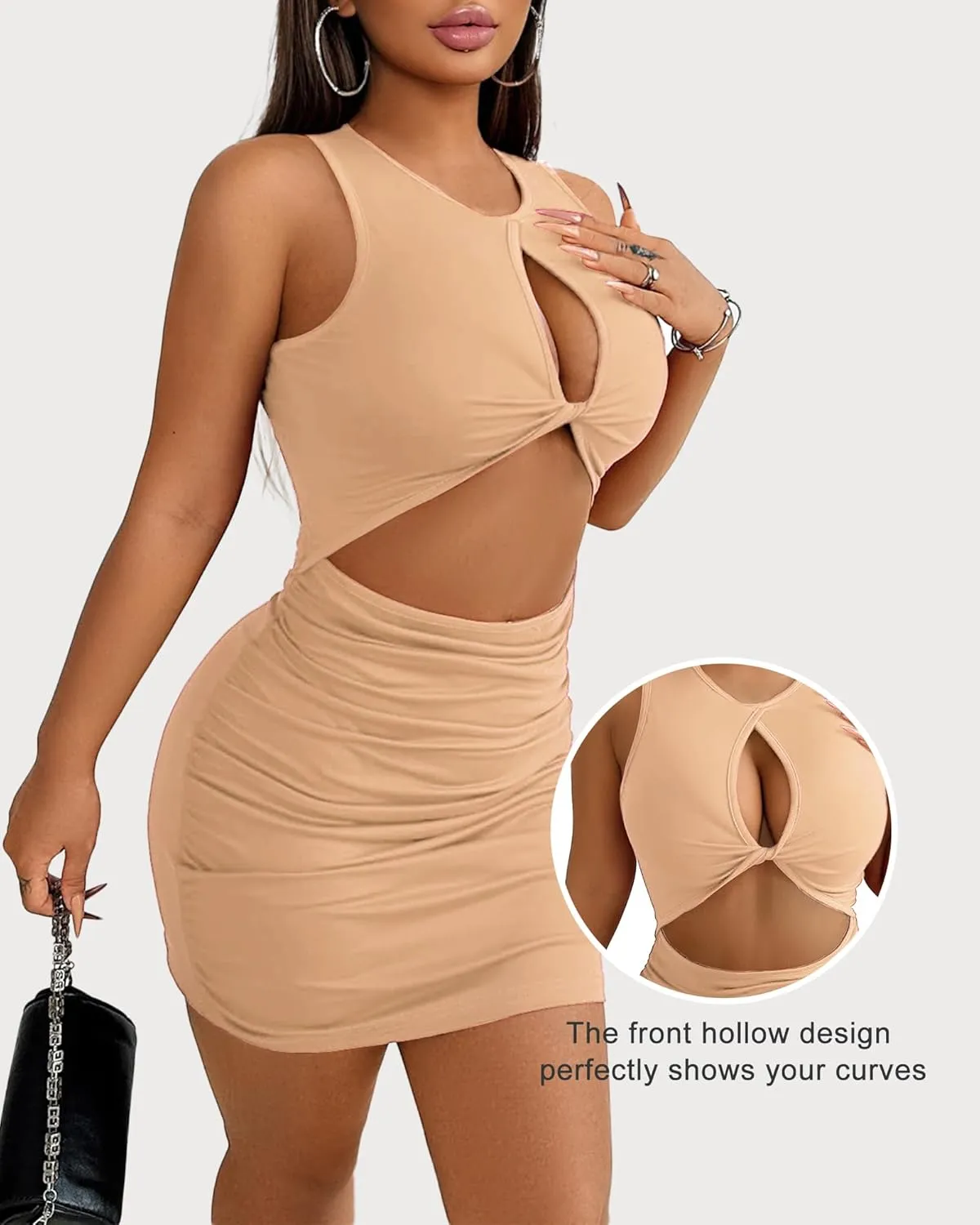 Club Dress for Women 2024 - Sexy Mini Party Bodycon Tight Homecoming Outfit