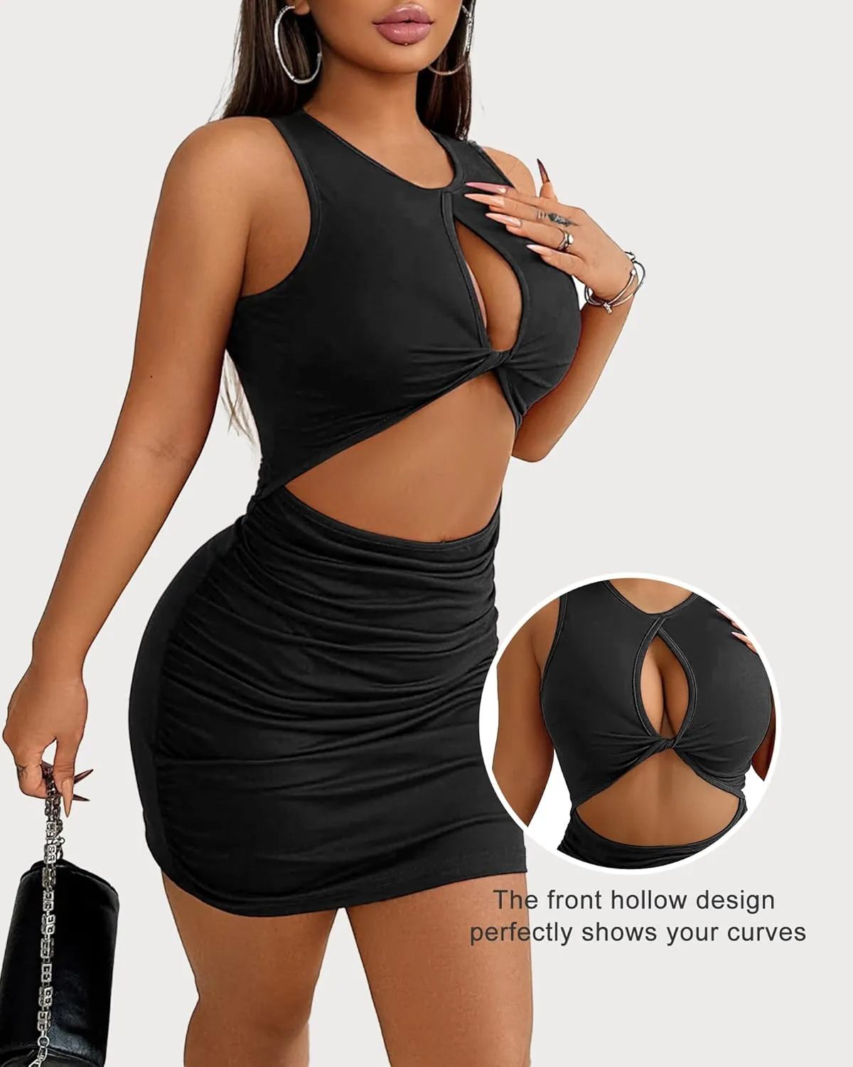 Club Dress for Women 2024 - Sexy Mini Party Bodycon Tight Homecoming Outfit