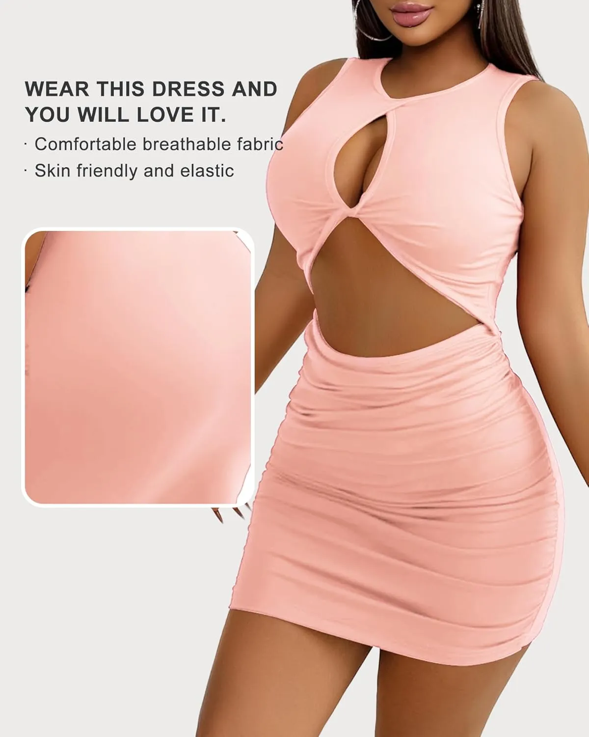 Club Dress for Women 2024 - Sexy Mini Party Bodycon Tight Homecoming Outfit