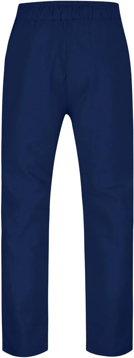 Cotton Linen Pants for Men Loose Fit Elastic Waist Beach Wedding Dress Pants Wide Leg Trousers with Pockets