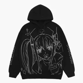 Dark EGirl Anime Aesthetic Hoodie