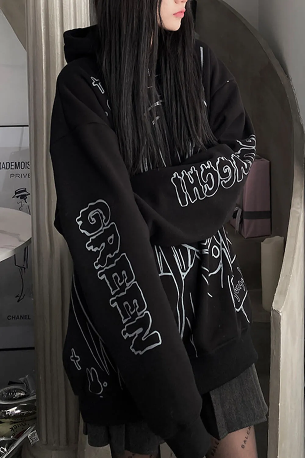Dark EGirl Anime Aesthetic Hoodie