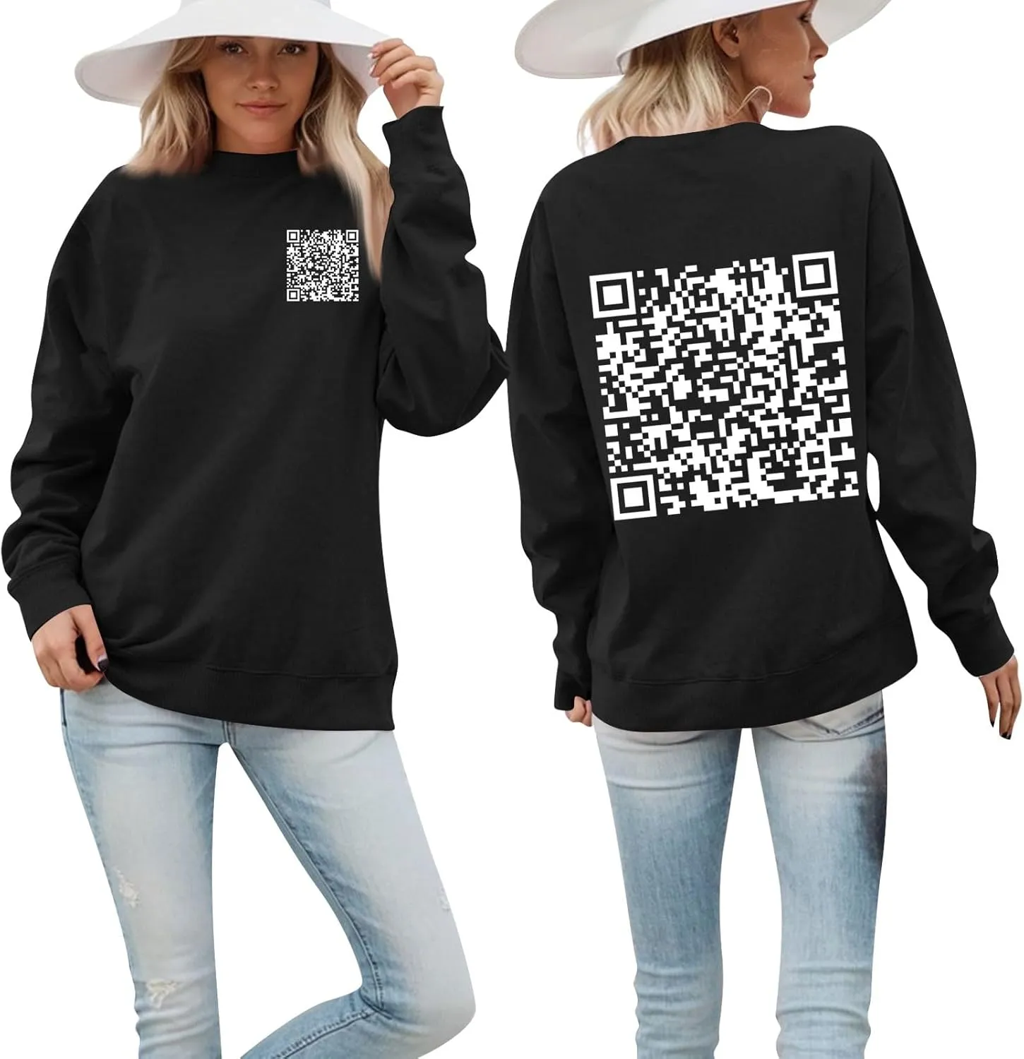 Funny Fu Qr Code Sweatshirts Men And Women Stylish Fuck You Qr Code Hoodies Unisex With Humorous Hidden Message Shirts