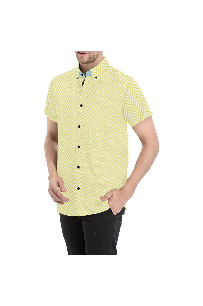 Herringbone Happiness Men's All Over Print Short Sleeve Shirt/Large Size (Model T53)