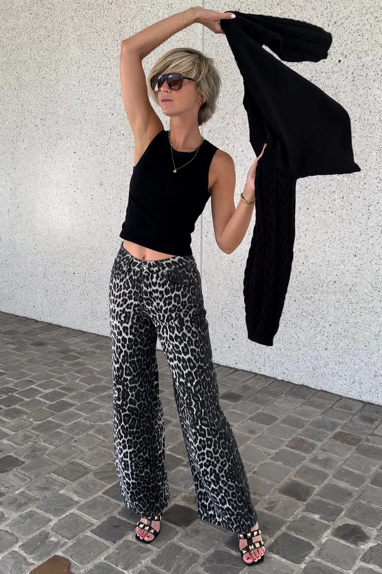 LEOcc DENIM PANTS DARK GREY