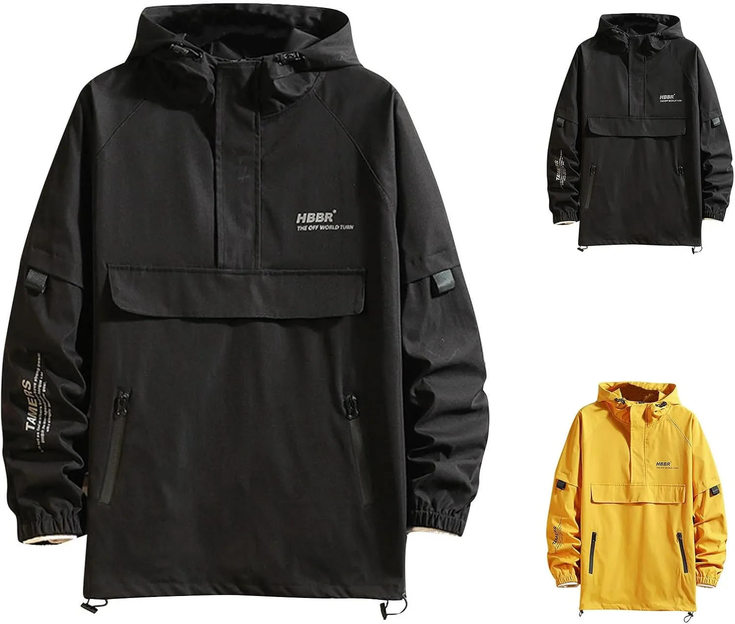 Men's Rain Jacket Classic Waterproof Lightweight Casual Windproof Softshell Raincoat with Hood for Golf Hiking Travel