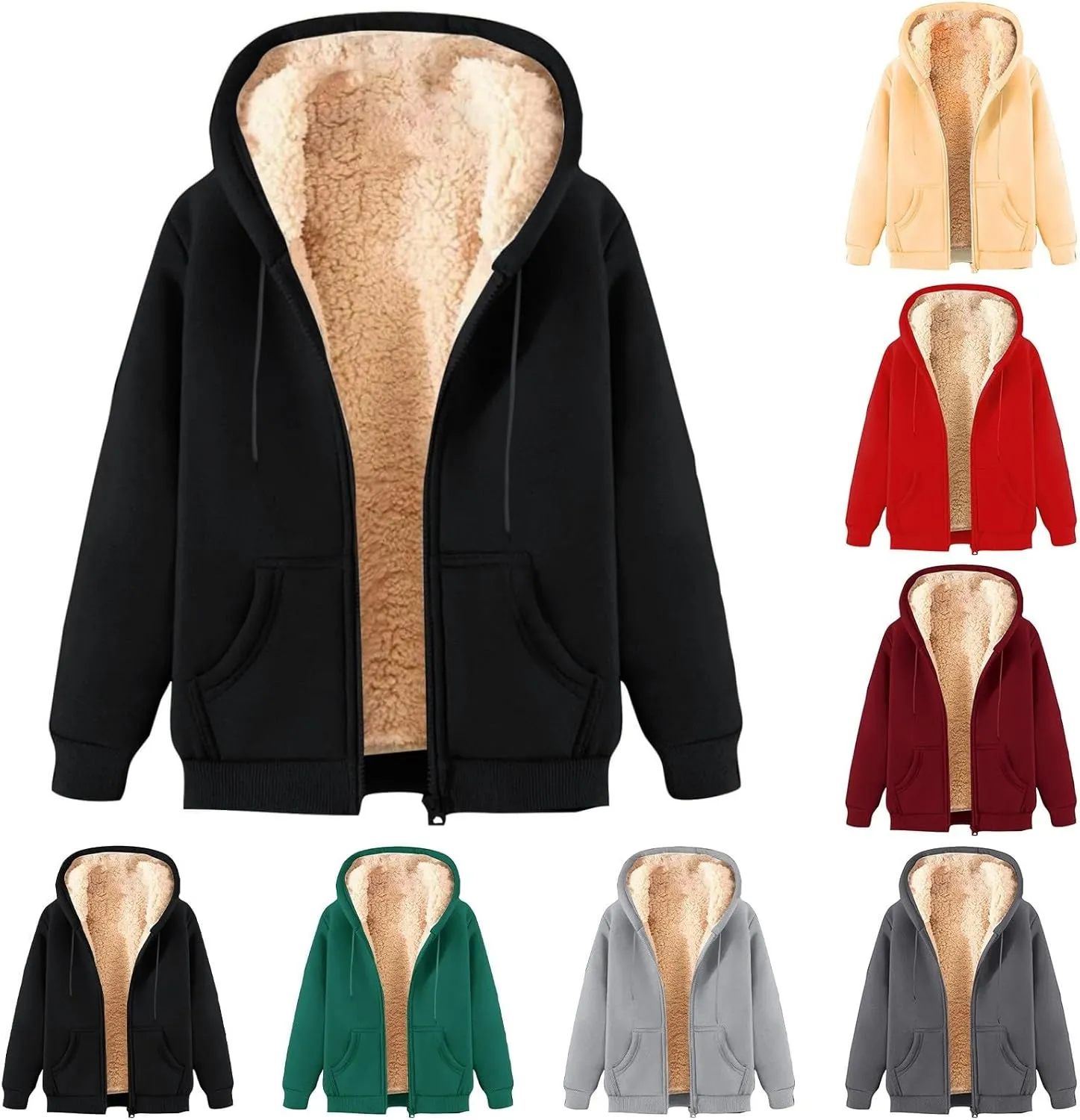Muscularfit Hoodies for Men Zip Up Design Fleece Lined Shirt Jacket Winter Casual Sherpa Lined Gym Athletic Sweatshirt Pocket