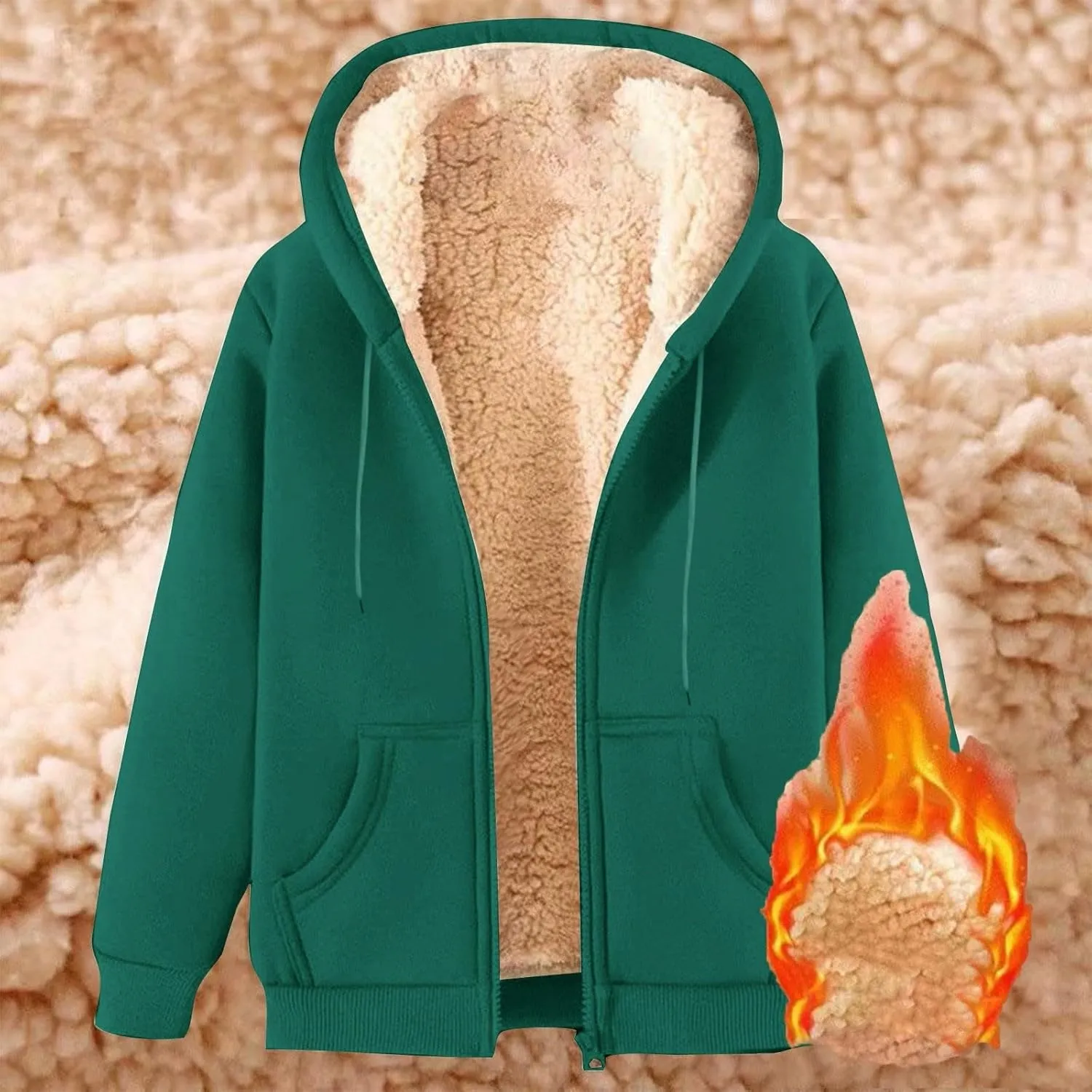 Muscularfit Hoodies for Men Zip Up Design Fleece Lined Shirt Jacket Winter Casual Sherpa Lined Gym Athletic Sweatshirt Pocket