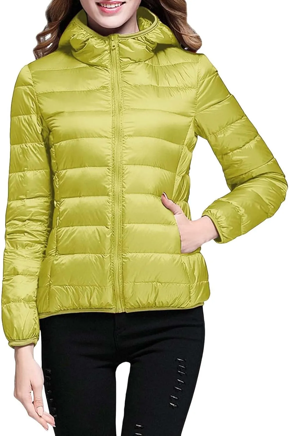 Puffer Jacket Women Jacket Hooded Windproof Winter Coat with Recycled Insulation Winter Slim Puffer Jacket for Women