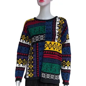 Rare Vintage 1980s Esprit Multicolor Oversized Sweater