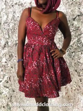 Red Ankara Dress Party Girl
