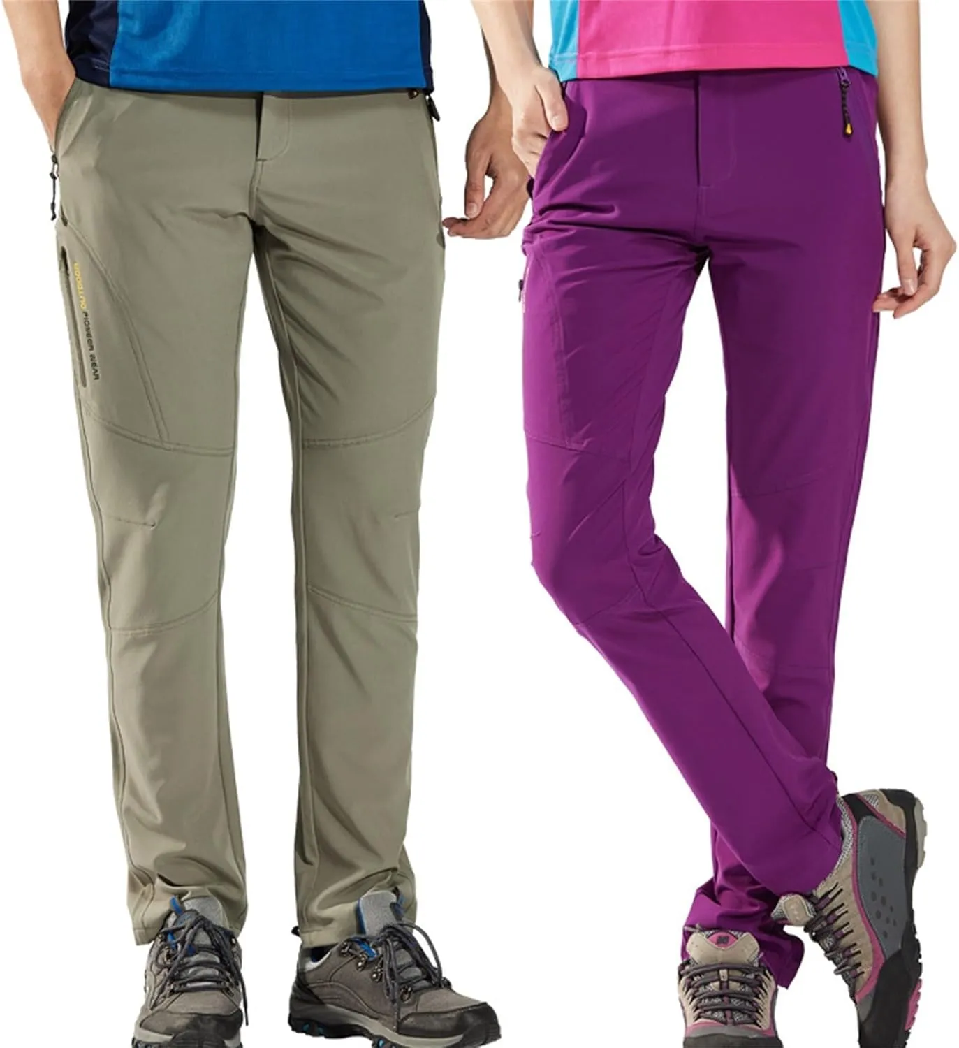 Snow Pants Women Outdoor Waterproof Windproof Fleece Lined Slim Cargo Snow Ski Hiking Pants with Pockets