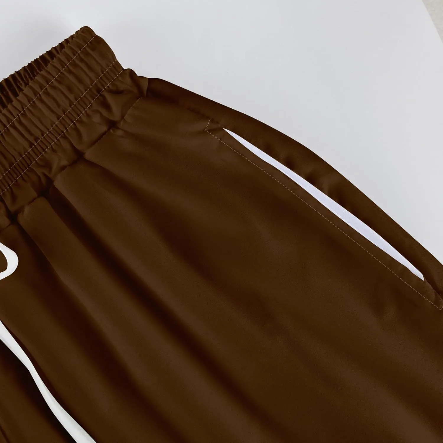 Summer Wide Leg Pants for Women High Waistd Flowy Pants Side Split Drawstring Elastic Waist Solid with Pockets Outfits