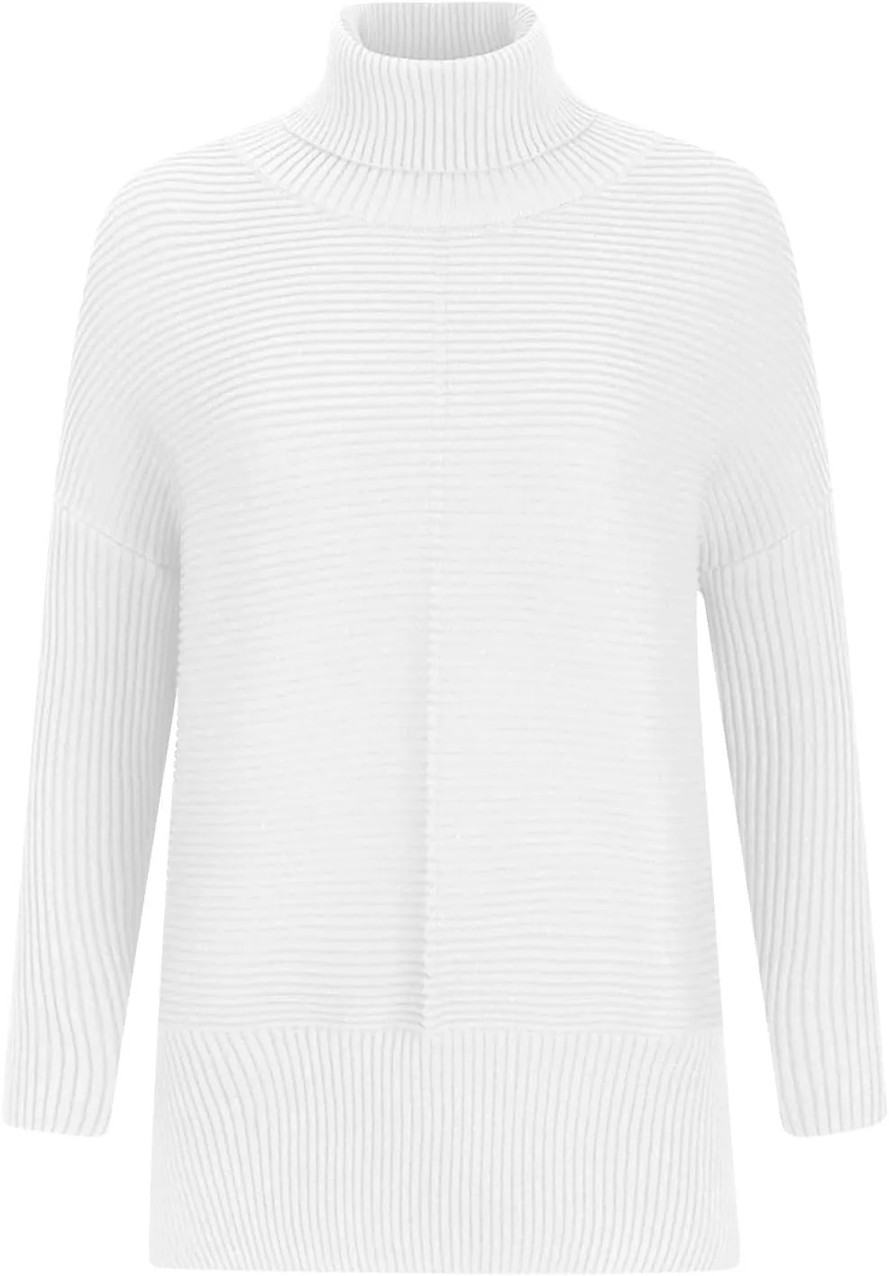 Sweaters for Women Casual Solid Ribbed Sweater Long Sleeve Turtleneck Pullover Fall Oversized Side Split Hem Shirts