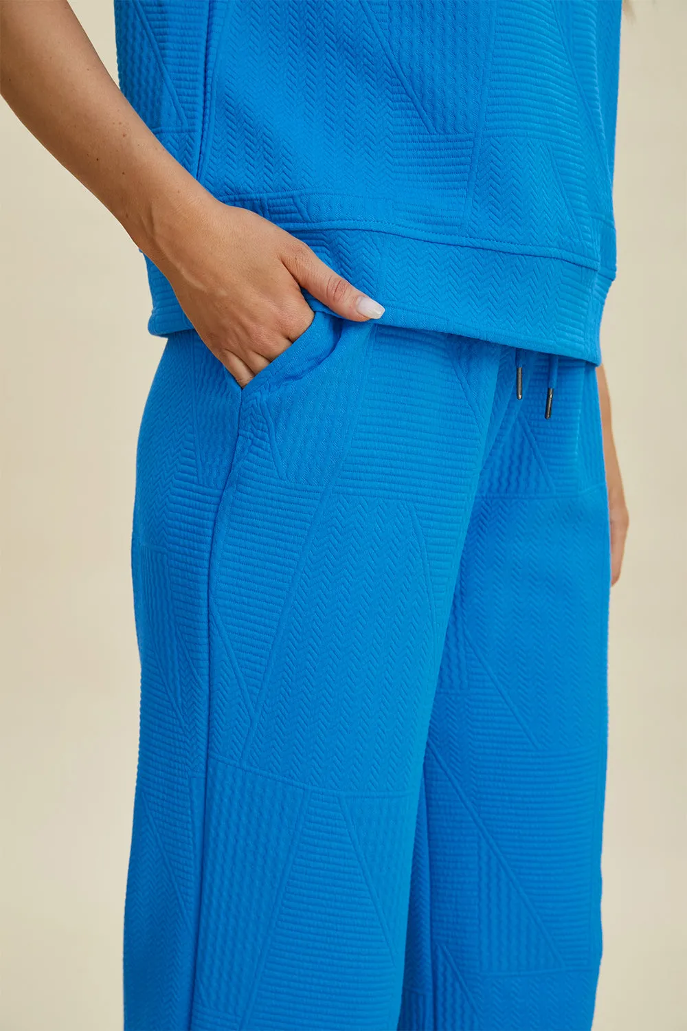 TEEK - Ruffle Short Sleeve Top Wide Leg Pants Set