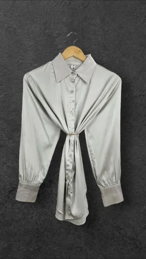 THE BUTTON UP SILK SHIRT - UK 10