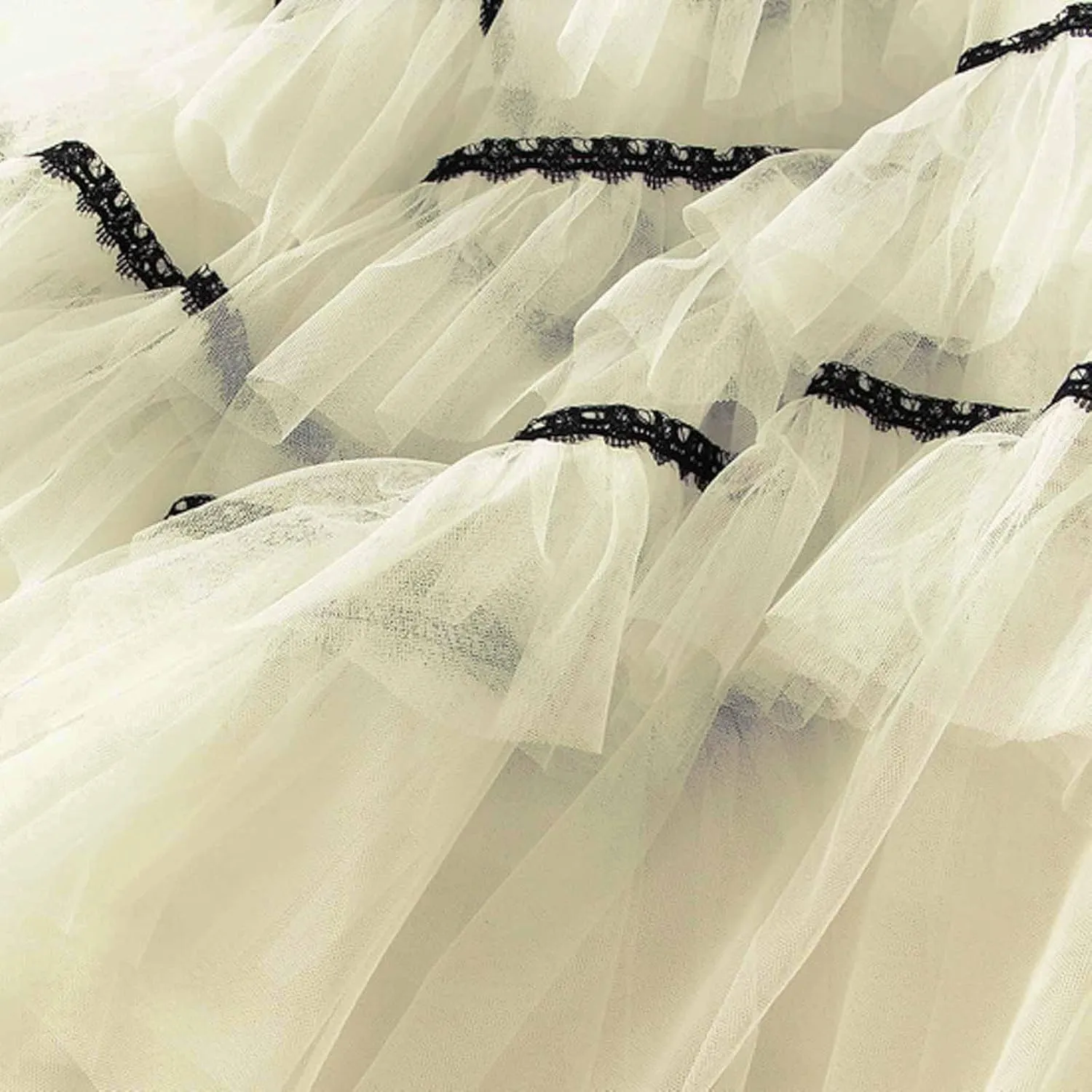 Women Mid Length Skirt Dance Party A Line High Waisted Lace Tulle Tiered Skirt Holiday Party Long Skirt with
