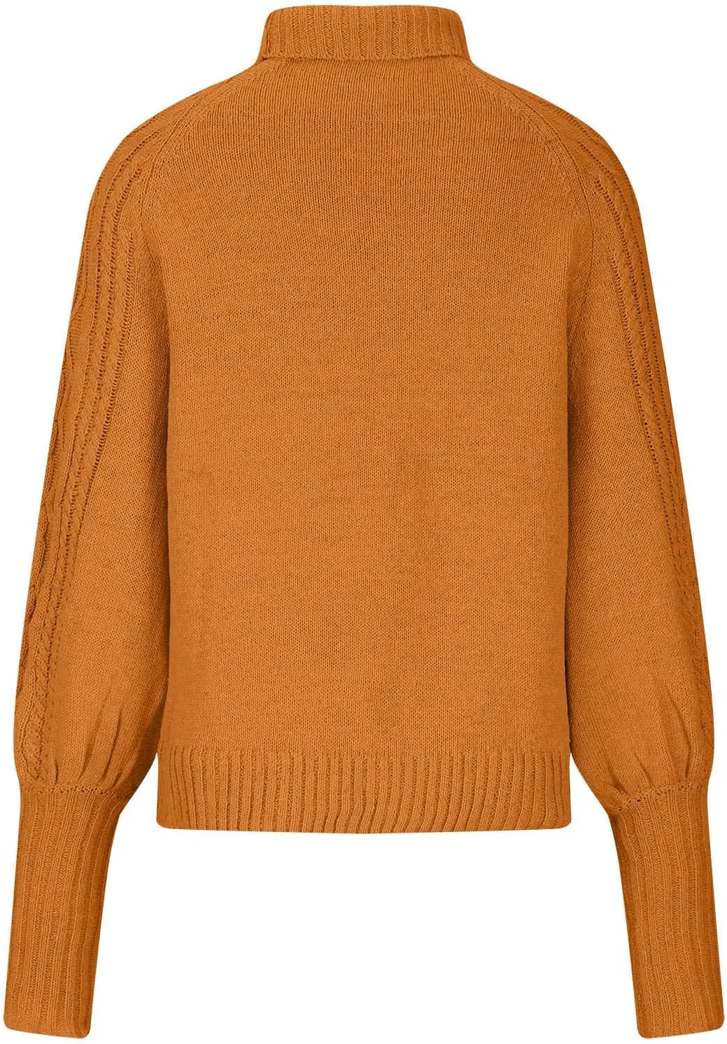 Women's Cable Knit Batwing Long Sleeve Sweaters Solid Color Crew Neck Loose Fit Jumper Tops Casual Fashion Pullover