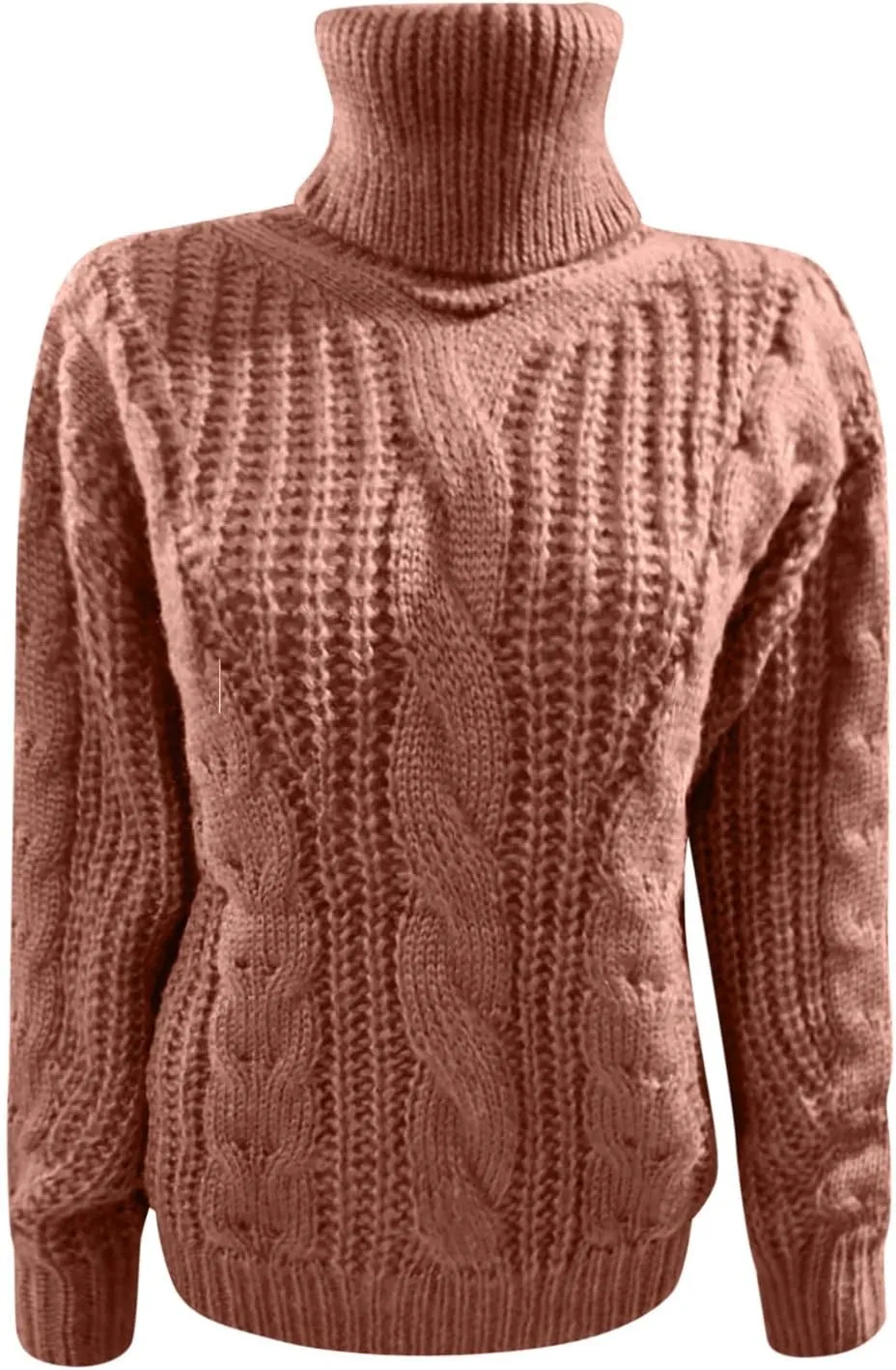 Womens Turtleneck Sweaters Casual Long Sleeve Oversized Knit Cable Chunky Sweaters Pullover Loose Tops Fall Outfits