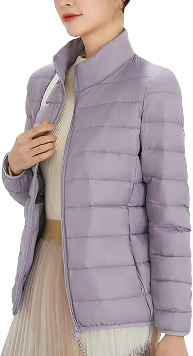 Women's Winter Casual Quilted Jackets Faux Fur Removable Hood Winter Jacket Parka Full Zip Black Padded Coats