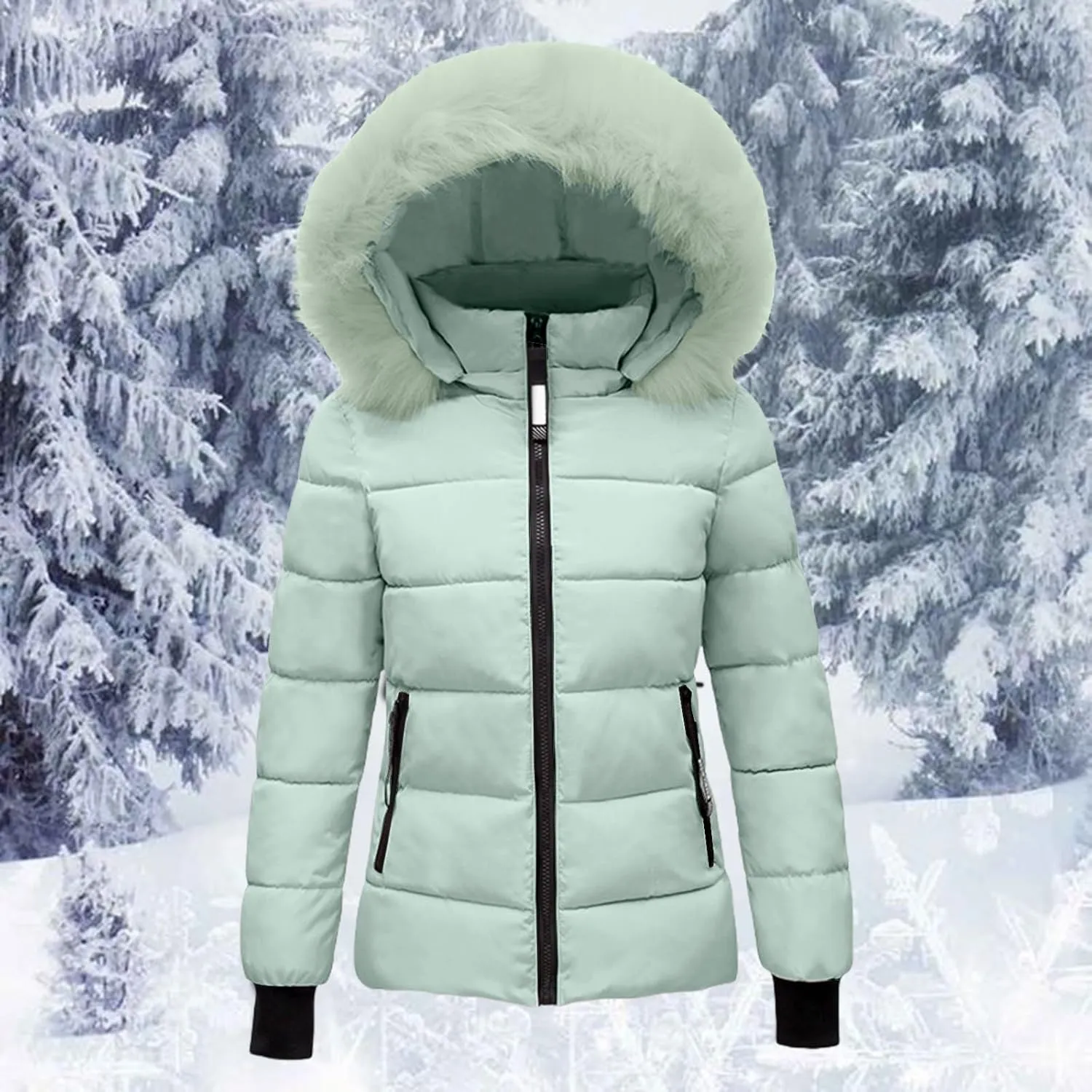 Women’s Winter Cropped Puffer Jacket Coat Hooded Color Block Winter Jacket Parka Quilted Maxi Puffer Parka Coats